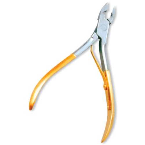 Cuticle Nipper, Single Spring. Half Gold.