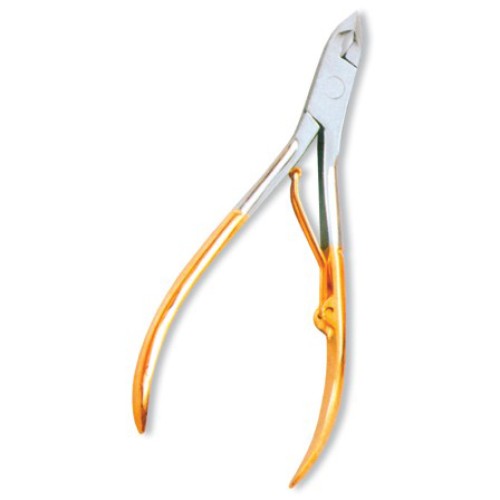 Cuticle Nipper, Single Spring. Half Gold.